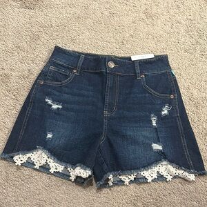 Maurices Jean Shorts w/ Crocheted accent